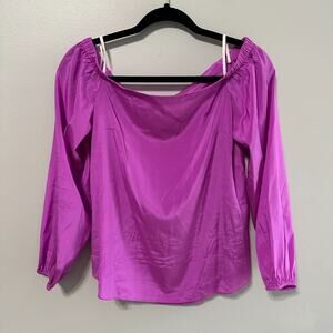 Lilly Pulitzer Adira Off Shoulder Blouse Size XS Pink Silk Spring Resort Spring
